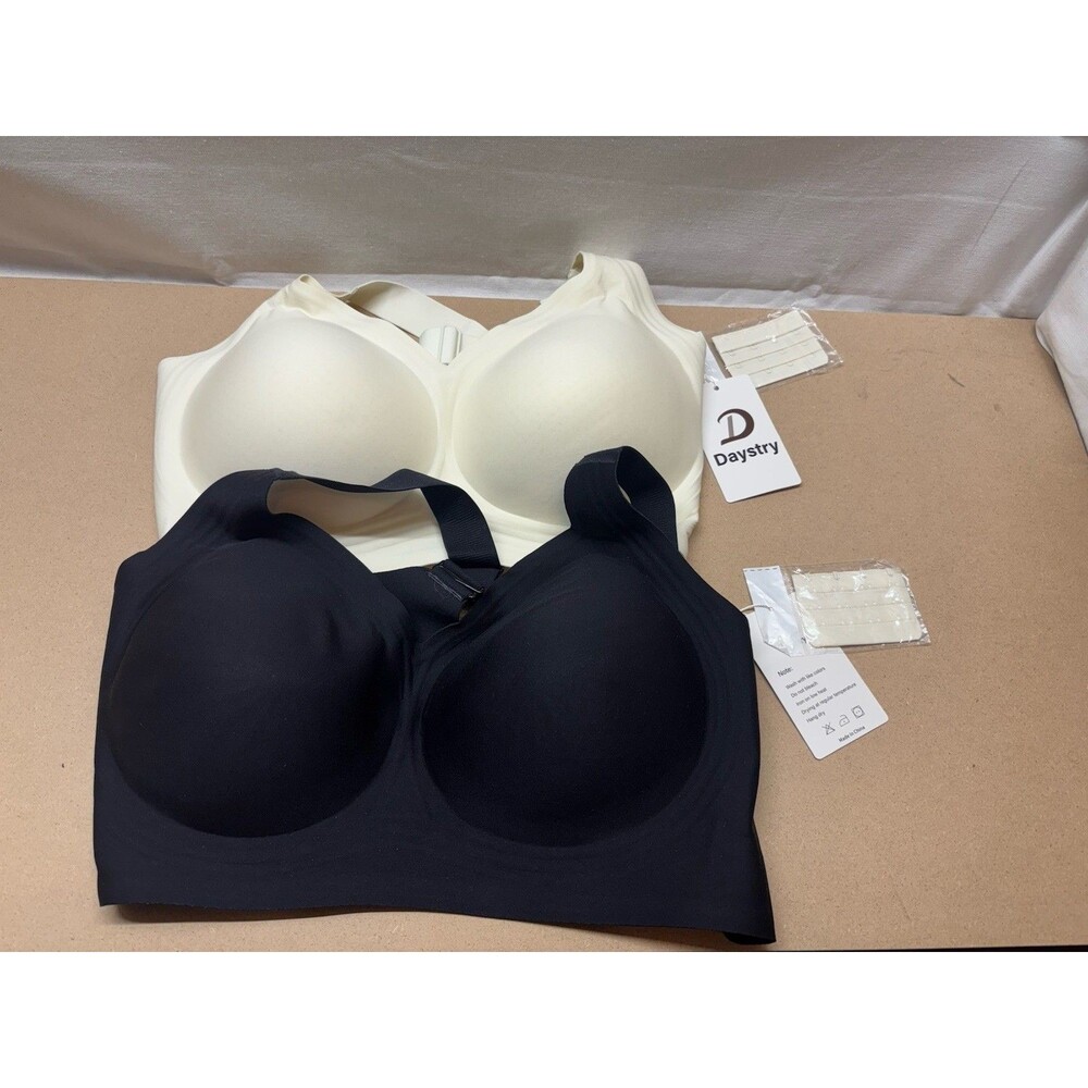 Daystry Wireless Comfort Bra 2-Pack Size 2XL Black Beige New with Tags